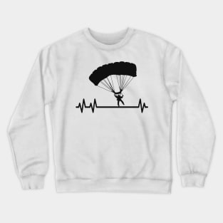 Parachute Pulse Heartbeat Skydiver Skydiving Crewneck Sweatshirt